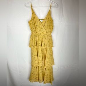 She + Sky Yellow Print Ruffle Dress - Small